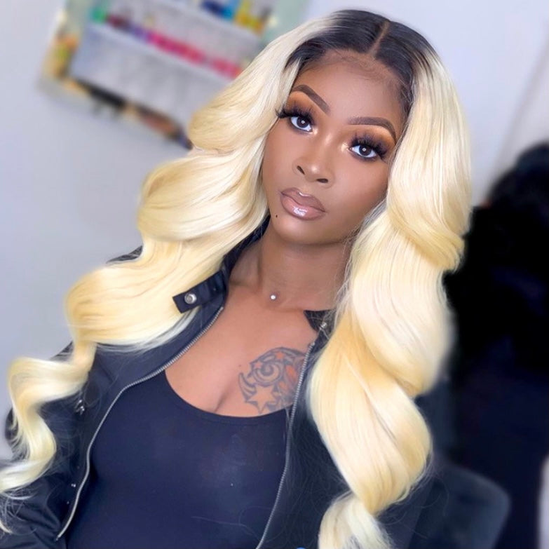 1b Root/ 613 Platinum Blonde 3 Bundle + Closure/Frontal Box