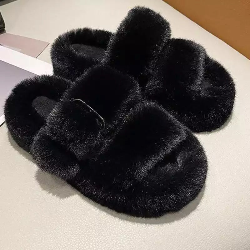 Fuzzy Snap Slippers