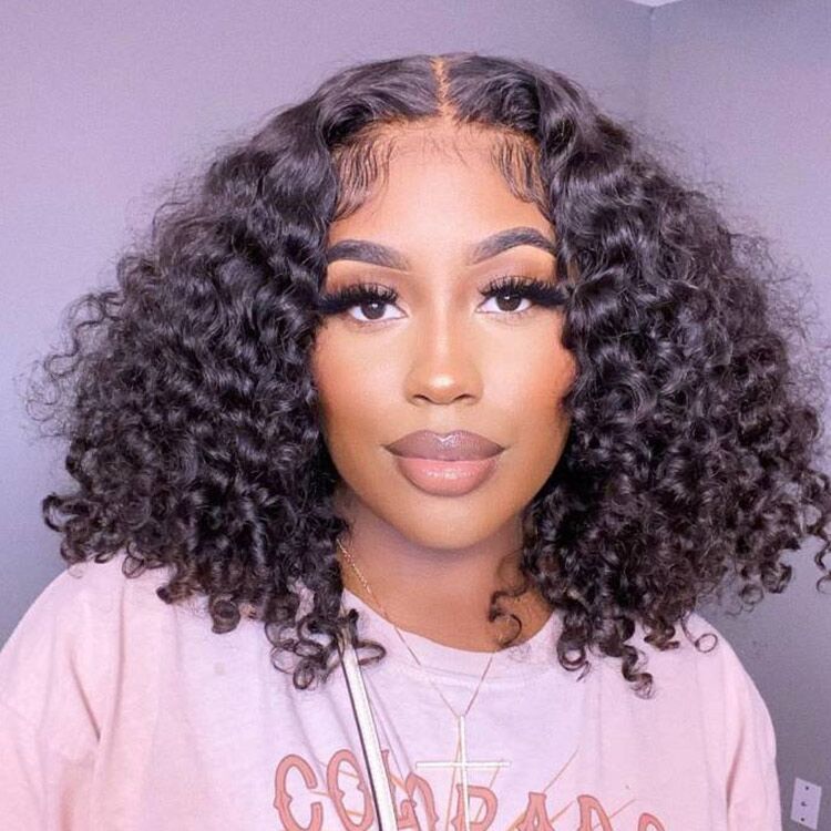 Curly Bob Closure Wig