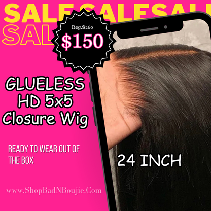 Glueless HD 5x5 Closure Wig