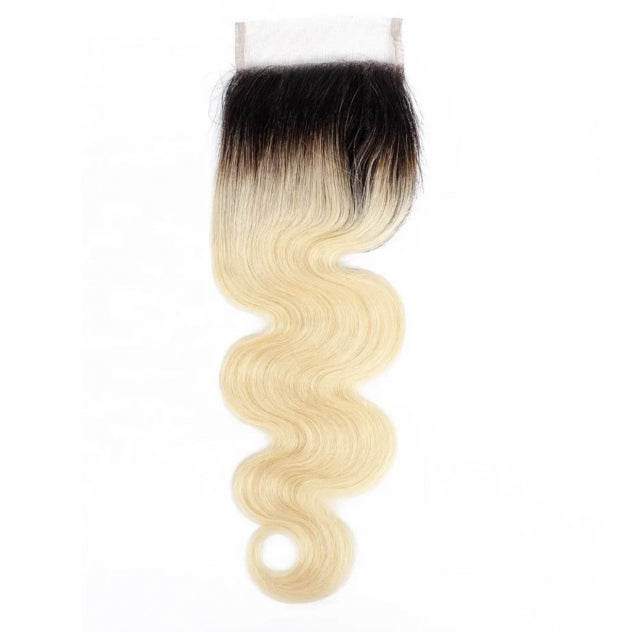 1b Root/ 613 Platinum Blonde 4X4 Closure