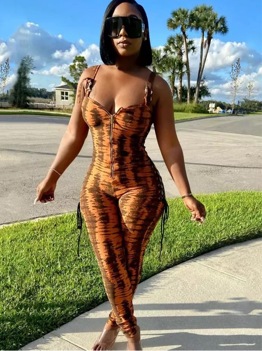 Wild Thang Jumpsuit (Orange)